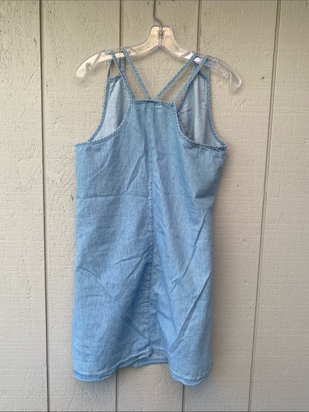 Light Blue Denim Pinafore Dress - Picture 4 of 4